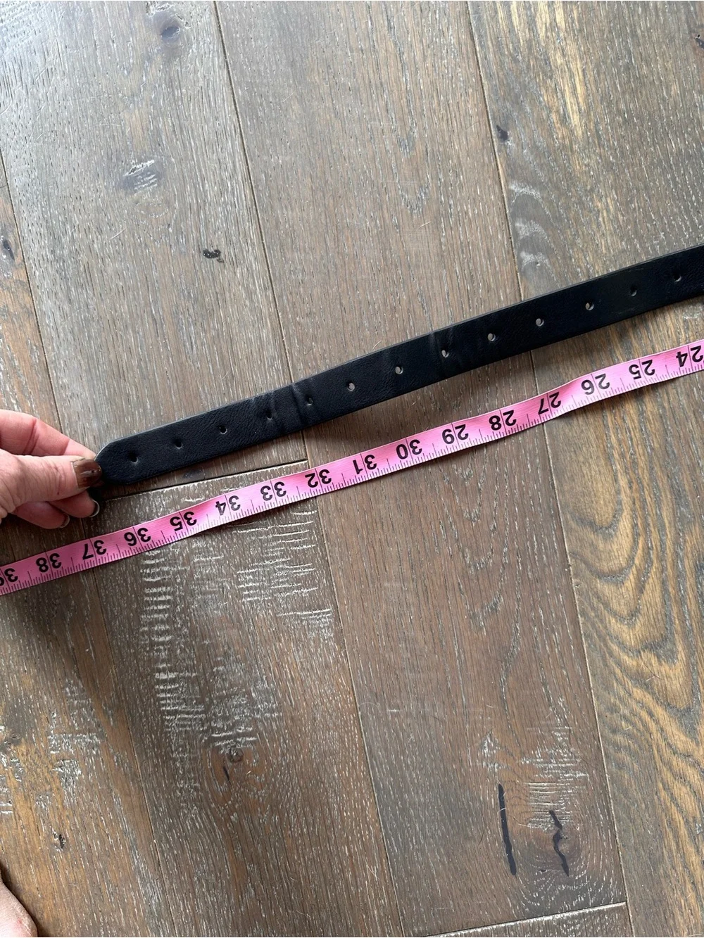 FRYE AND CO. Black Sustainable Leather Belt, Size SMALL